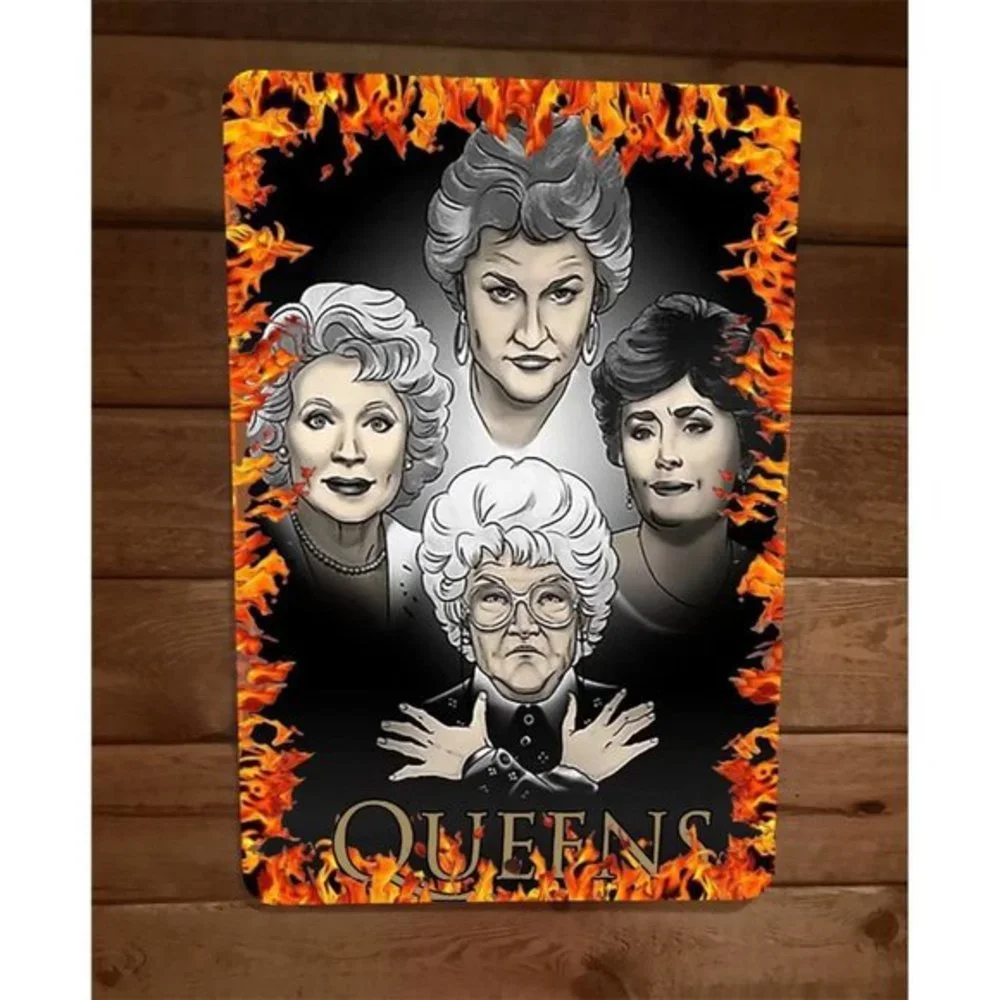 Golden Queens Girls 8x12 Metal Wall Sign Poster‎